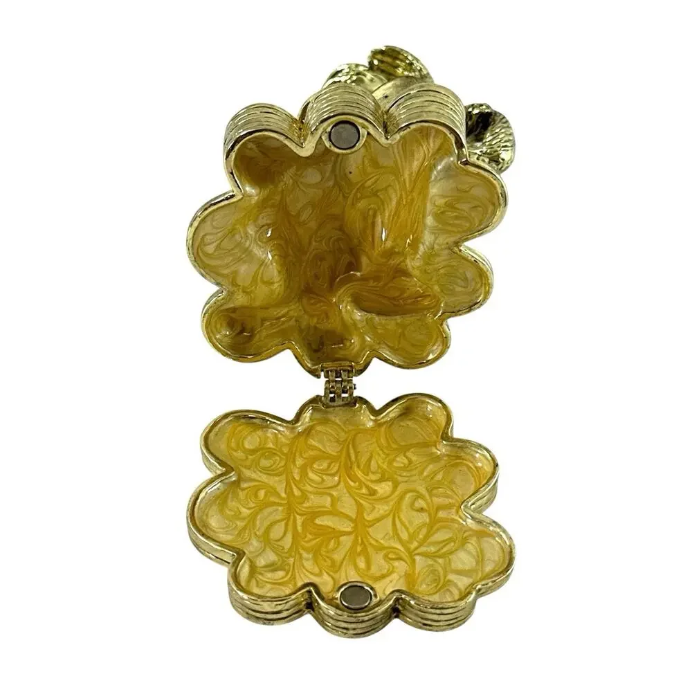 Artform Fine Collectibles Hinged Monkey Trinket Box Gold Tone Prosperity 3”